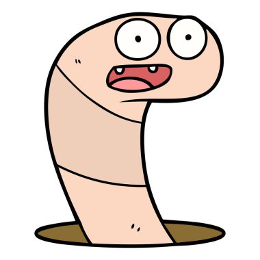 Çizgi film solucanının vektör çizimi