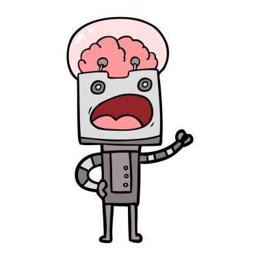 Çizgi film robotunun vektör çizimi