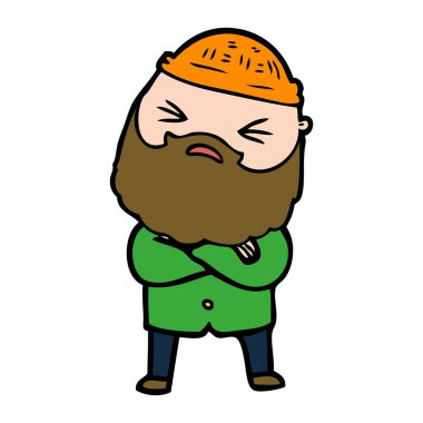 Sakallı çizgi film adamı.