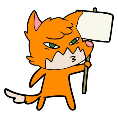 Akıllı karikatür fox vektör çizim