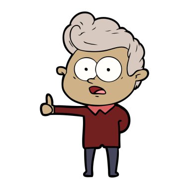  vektör çizim karikatür bakan adam