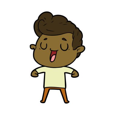 mutlu çizgi film adam vektör çizim