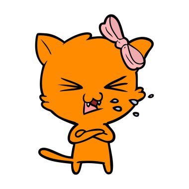 Çizgi film kedisinin vektör çizimi