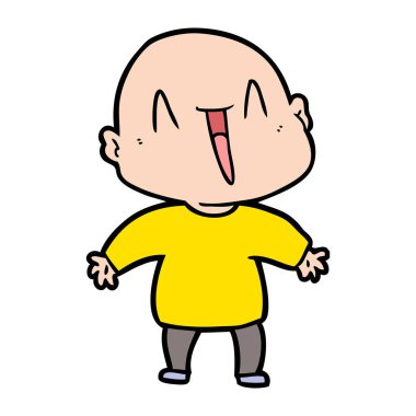 mutlu karikatür kel adam