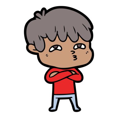 vektör çizim karikatür meraklı adam