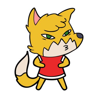 Akıllı karikatür fox vektör çizim