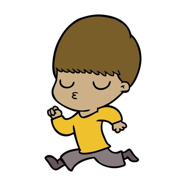 漫画穏やかな少年のベクトル イラスト — ストックベクタ