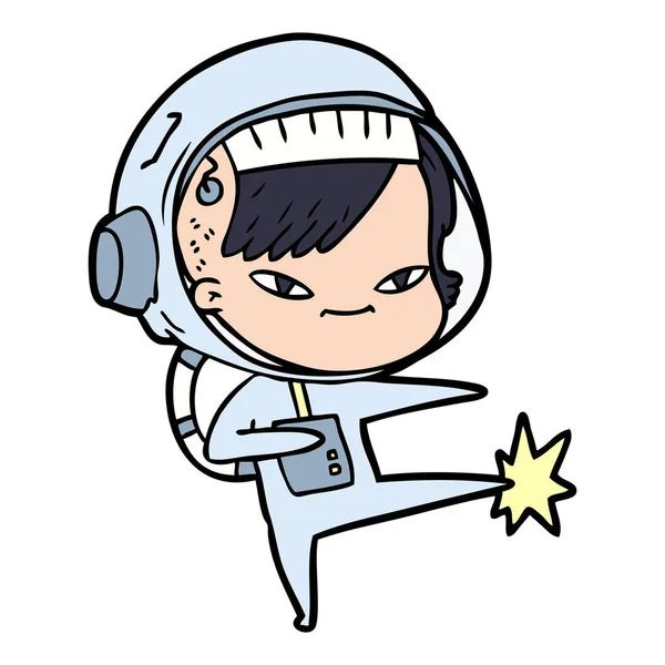 Vektor Illustration Von Cartoon Astronautin — Stockvektor