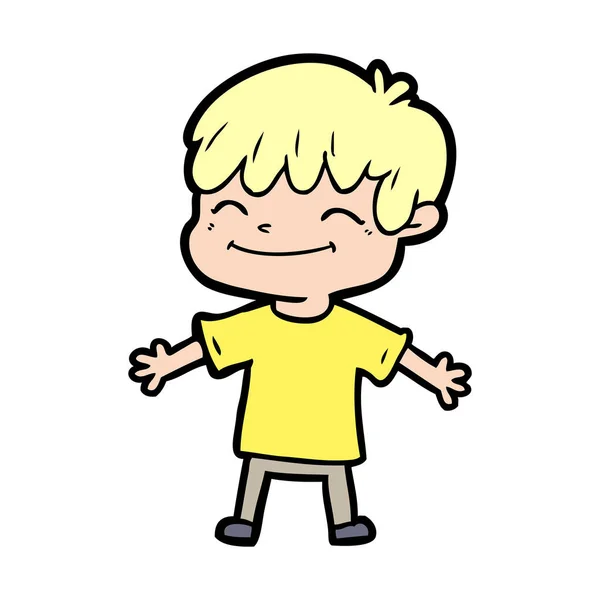 Vector Illustration Cartoon Happy Boy — Stock Vector
