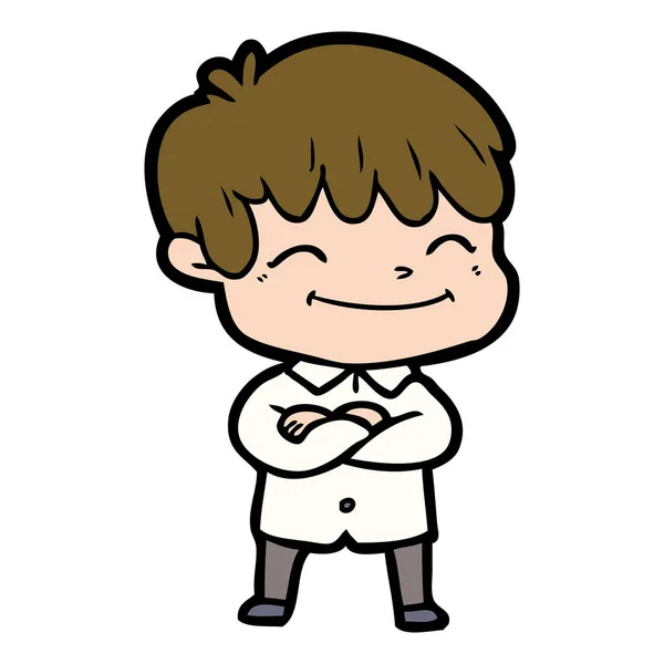 Vektorillustration Cartoon Happy Boy — Stock vektor