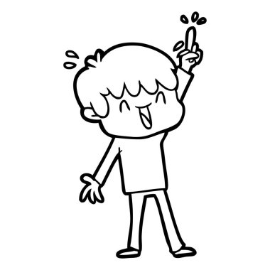 vektör çizim karikatür gülen çocuk