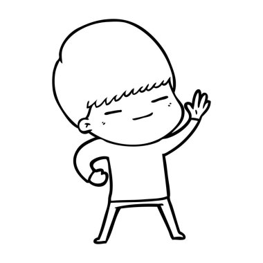 vektör çizim karikatür kendini beğenmiş çocuk