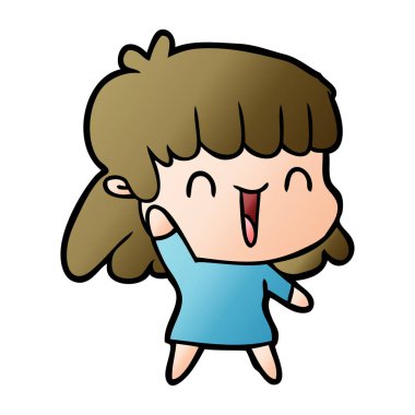 Çizgi filmdeki kadının vektör çizimi