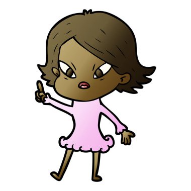 vektör çizim karikatür kadın vurguladı