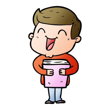 vektör çizim karikatür man gülüyor