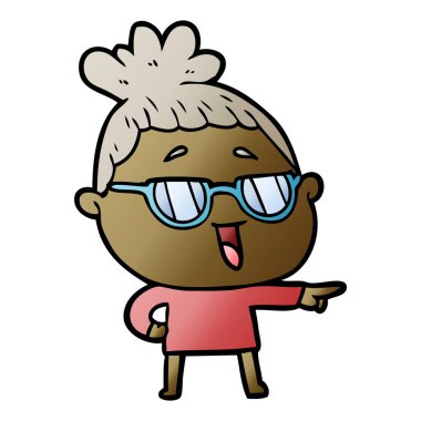 vektör çizim karikatür mutlu kadın