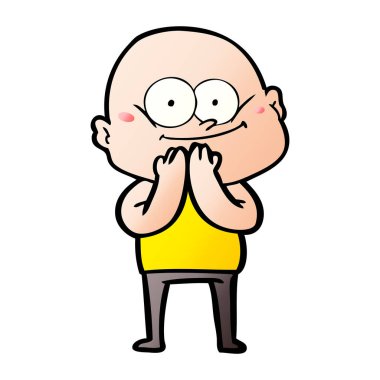 karikatür kel adam bakıyor