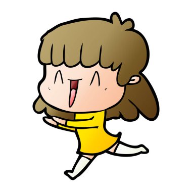 Çizgi filmdeki kadının vektör çizimi