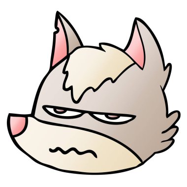 vektör çizim karikatür rahatsız kurt