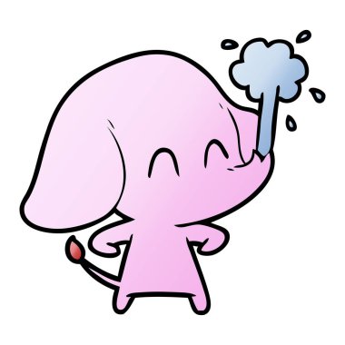 vektör çizim sevimli çizgi fil