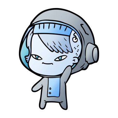 vektör çizim karikatür astronot kadın