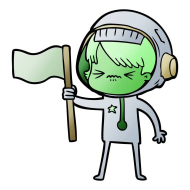 vektör çizim karikatür astronot kadın