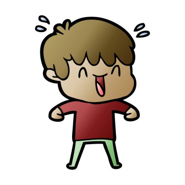 vektör çizim karikatür gülen çocuk