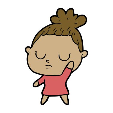 vektör çizim karikatür sakin kadın