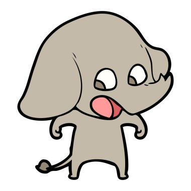 vektör çizim sevimli çizgi fil