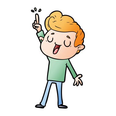 mutlu çizgi film adam vektör çizim