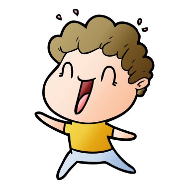 vektör çizim karikatür mutlu adam