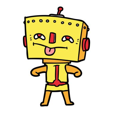 Çizgi film robotunun vektör çizimi