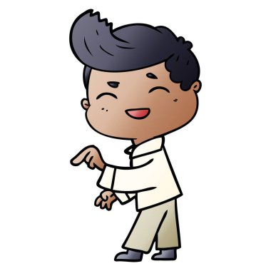 çizgi film adam gülüyor ve işaret