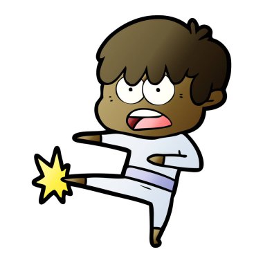 endişeli çizgi film çocuk vektör çizim