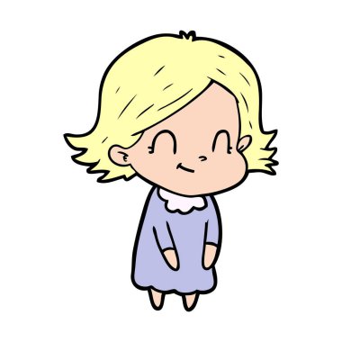 vektör çizim karikatür dostça kız