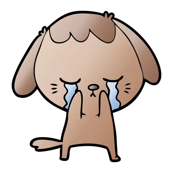 Chiot Mignon Pleurer Dessin Animé — Image vectorielle