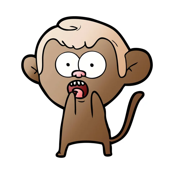 Ilustração Vetorial Desenho Animado Macaco Chocado —  Vetores de Stock