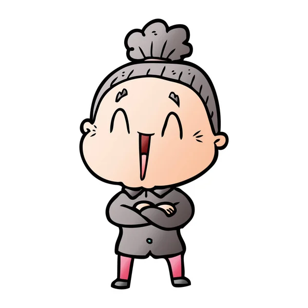 卡通快乐老太太 — 图库矢量图片