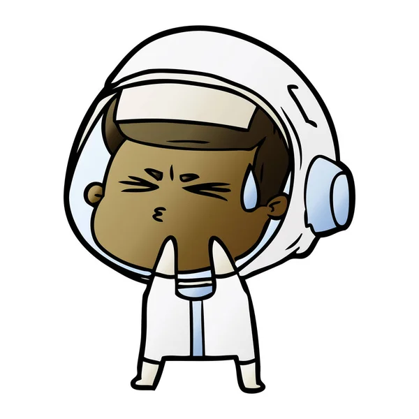 Vektorové Ilustrace Kreslené Zdůraznil Astronaut — Stockový vektor