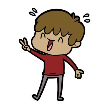 vektör çizim karikatür gülen çocuk