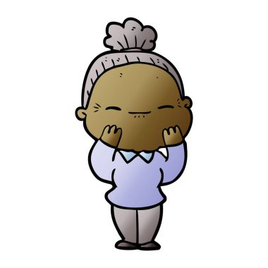 çizgi film huzurlu yaşlı kadın