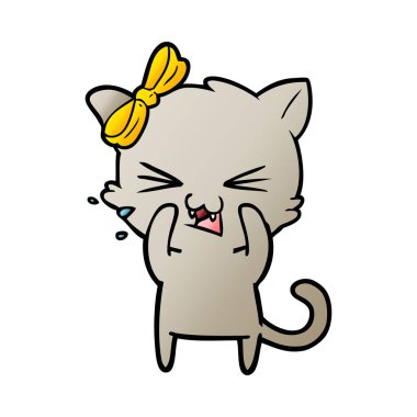 Çizgi film kedisinin vektör çizimi