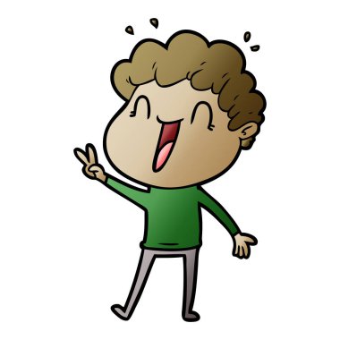 vektör çizim karikatür mutlu adam