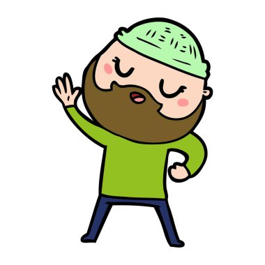 Sakallı çizgi film adamı.