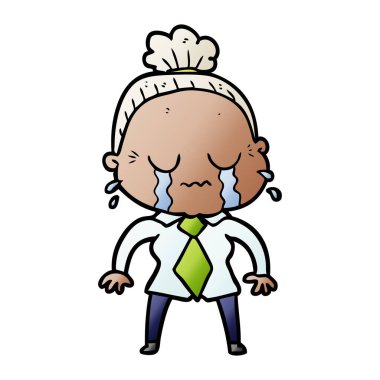 çizgi film ağlayan yaşlı kadın