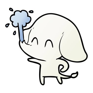 vektör çizim sevimli çizgi fil