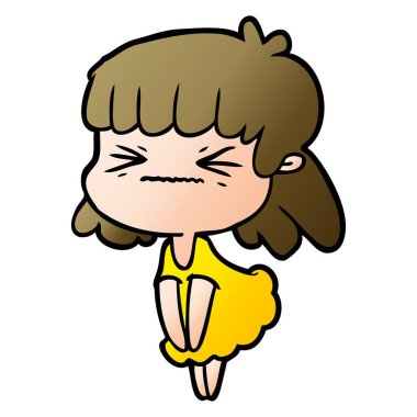 vektör çizim karikatür kızgın kız