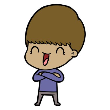 mutlu çizgi film çocuk vektör çizim