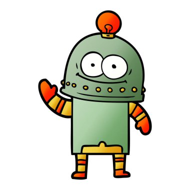 ampul ile mutlu karton robot