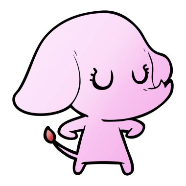 vektör çizim sevimli çizgi fil